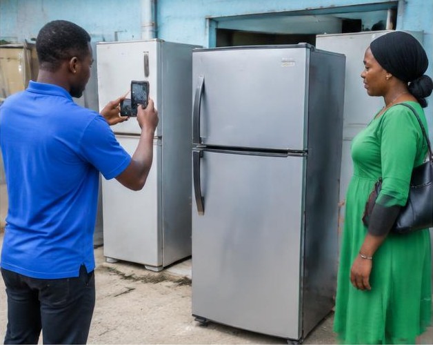Help sell your refrigerator illustrated by people carrying out the activity in Nigeria