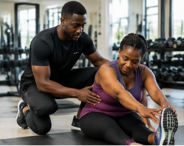 Fitness training illustrated by people carrying out the activity in Nigeria