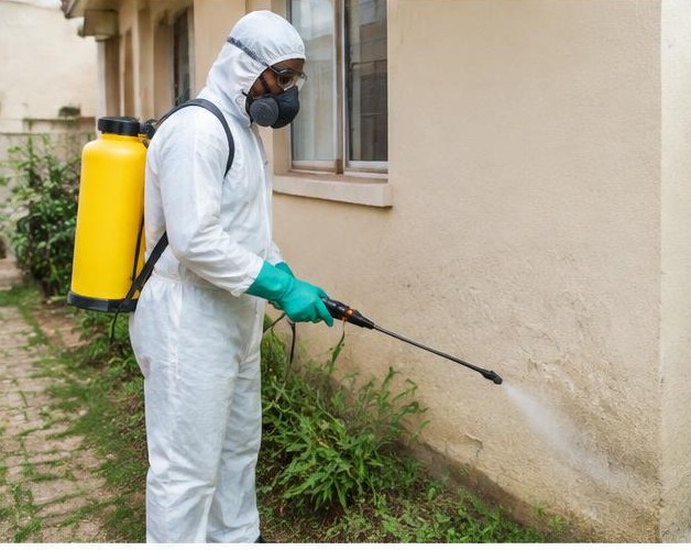 Pest control illustrated by people carrying out the activity in Nigeria