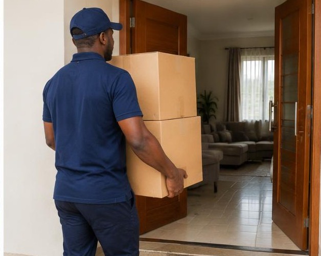 Moving home illustrated by people carrying out the activity in Nigeria