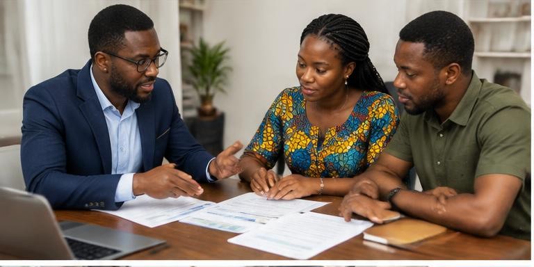 A financial adviser discussing plans with a couple