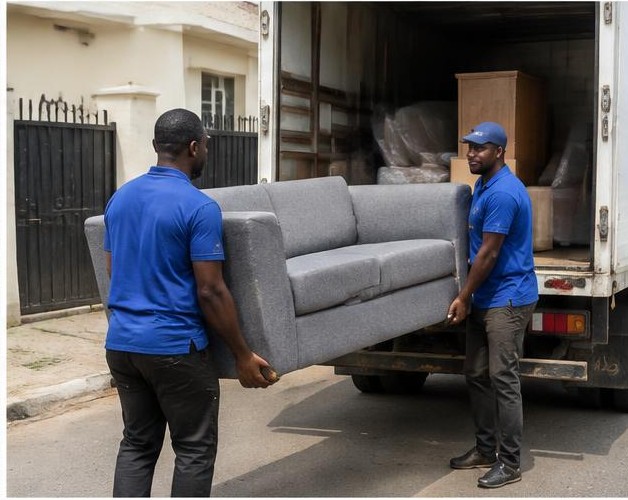 Move your furniture illustrated by people carrying out the activity in Nigeria