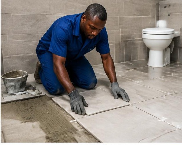 Tiling your space illustrated by people carrying out the activity in Nigeria